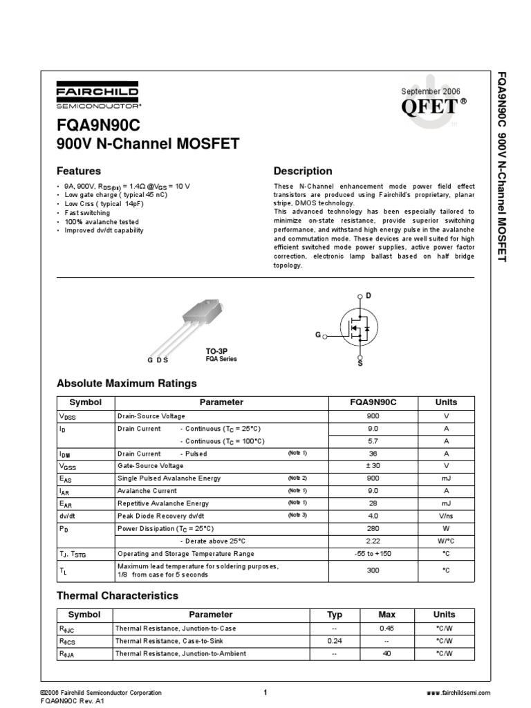 9n90c | Field Effect Transistor | Mosfet