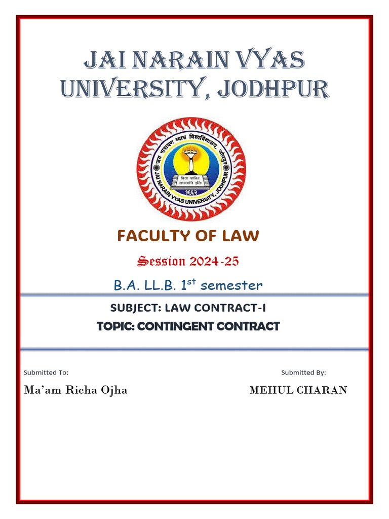 Contingent Contract Meaning In English