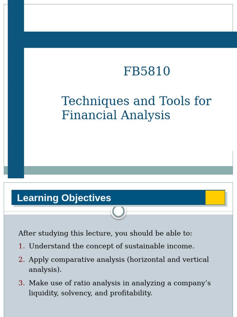 L3 Techniques and Tools For Financial Analysis | PDF | Leverage ...