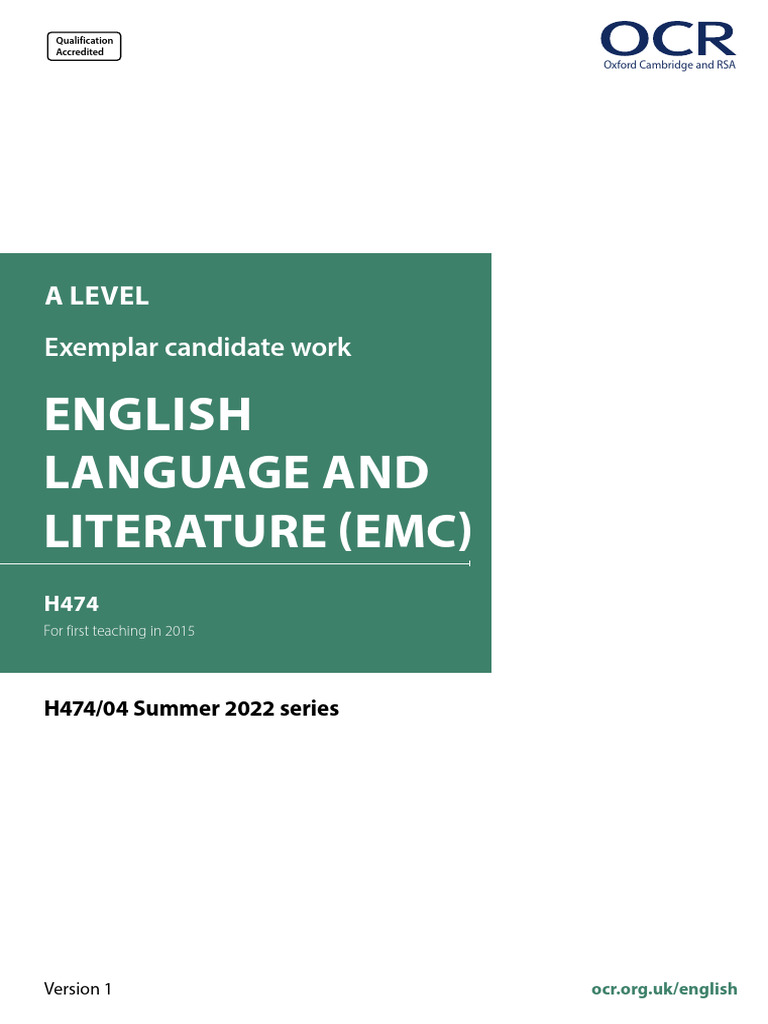 A Level English Language Literature Exemplars | PDF | Language Arts ...