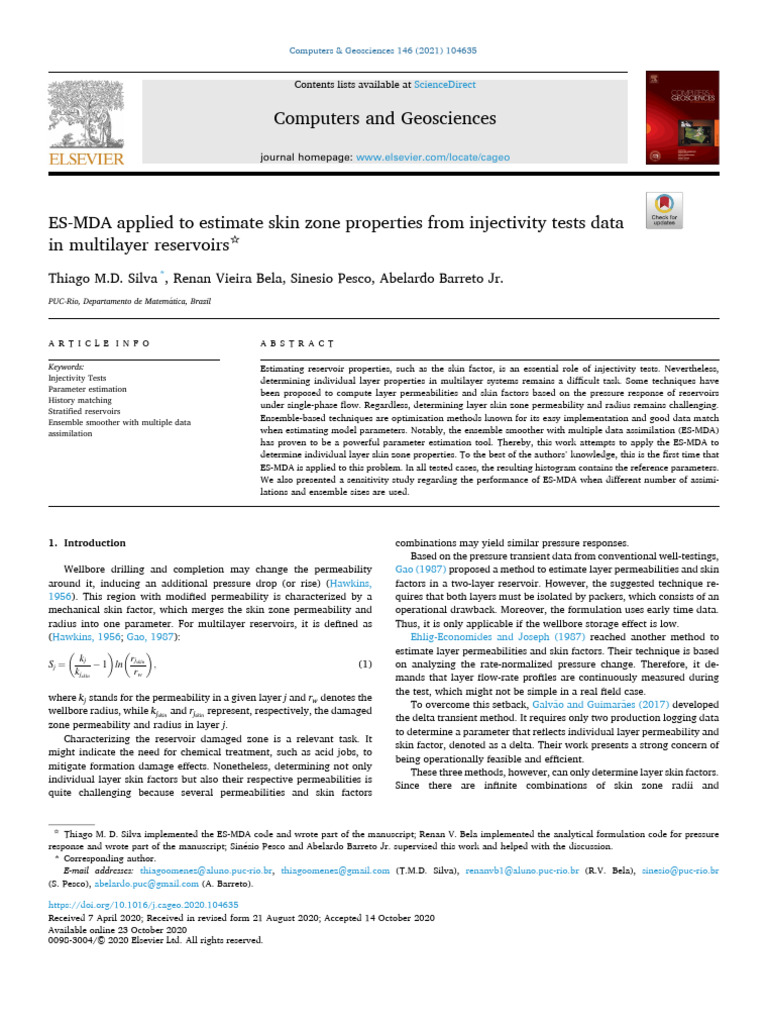 ES MDA Applied To Estimate Skin Zone Pro | PDF | Covariance