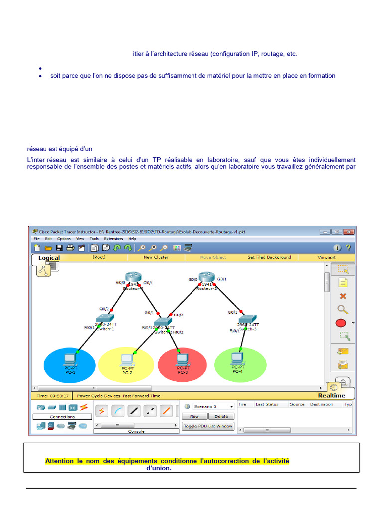 Configuration réseau avec Packet Tracer | PDF | Routage | Adresse IP