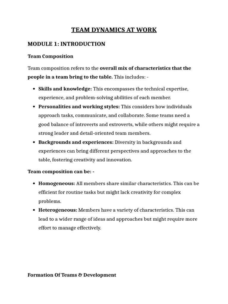 Understanding Team Dynamics at Work | PDF | Negotiation | Talent Management