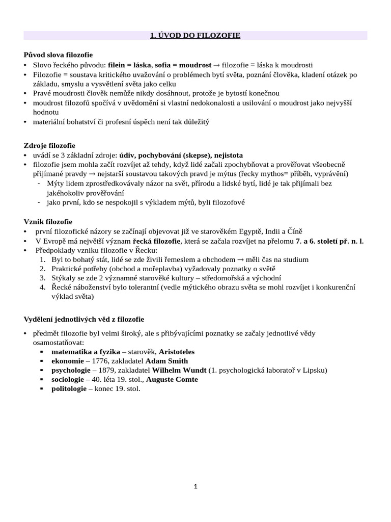 Úvod Do Filozofie | PDF