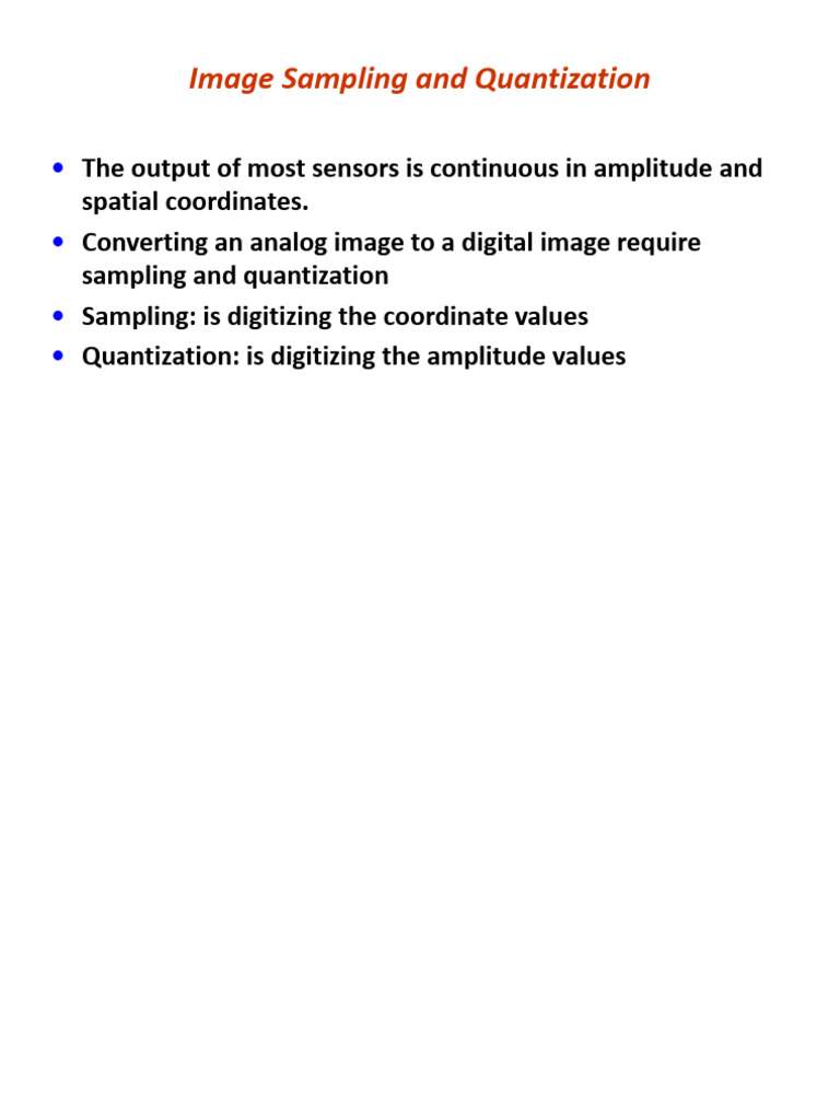 Sampling and Quantization in Imaging | PDF | Sampling (Signal ...