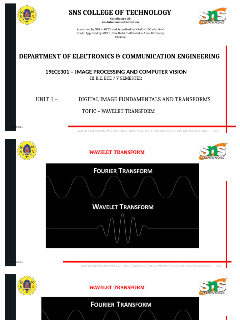 Wavelet Transform in Image Processing | PDF | Wavelet | Electronic ...