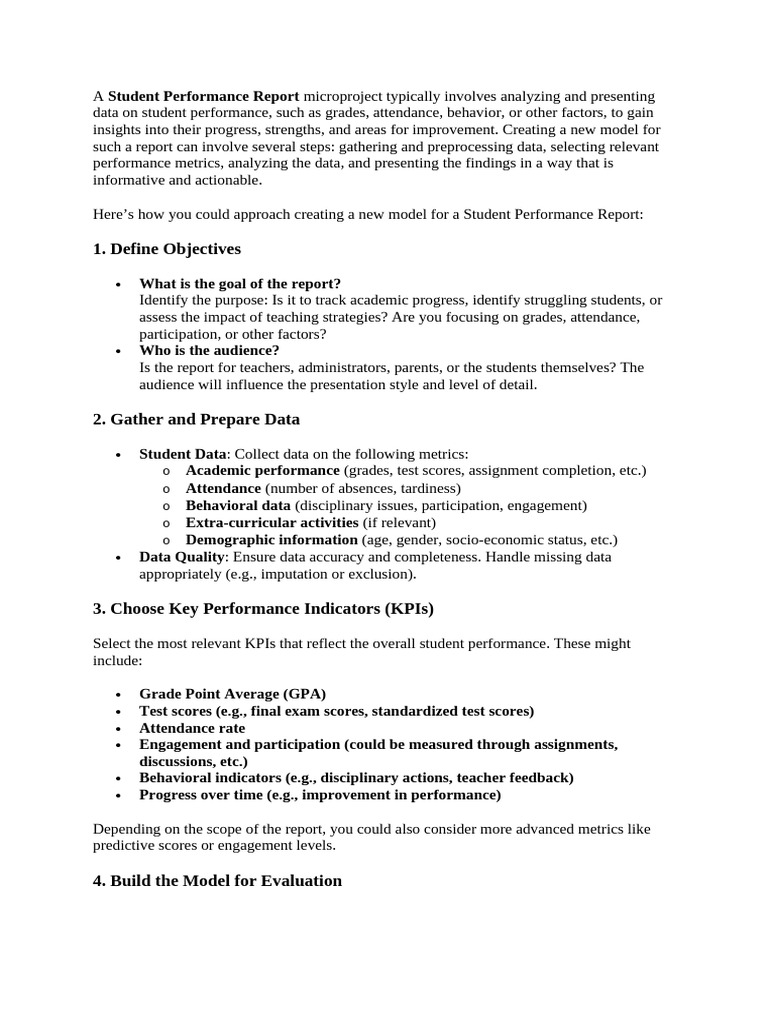Define Objectives: o o o o o | PDF | Performance Indicator | Predictive ...