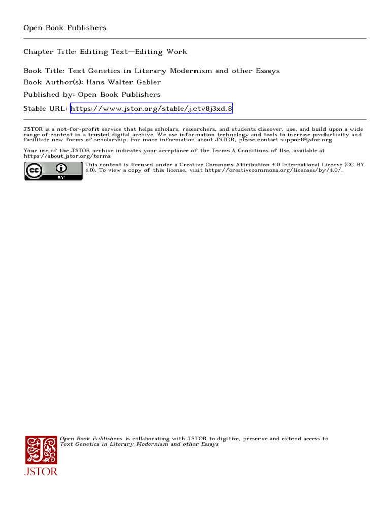 Gabler EditingTextEditingWork 2018 | PDF | Textual Criticism | Editing