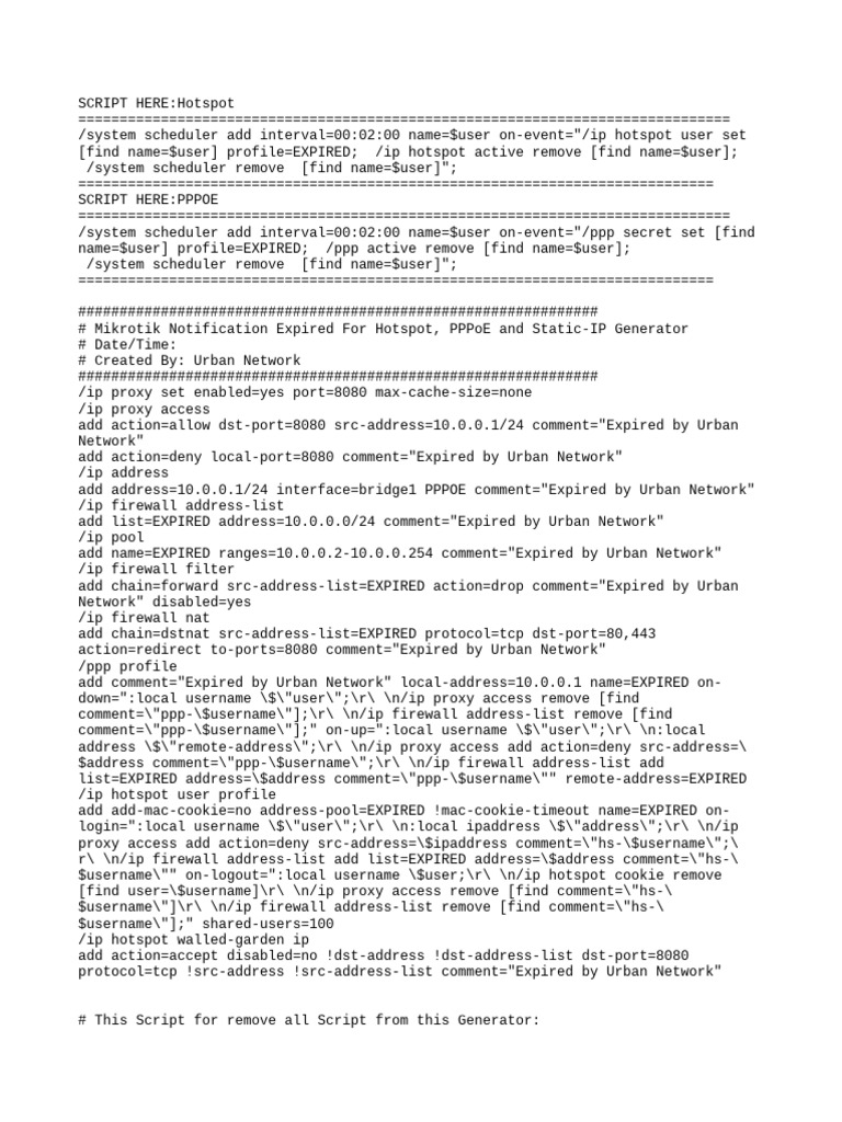 Mikrotik Expired User Management Script | PDF | Proxy Server | Ip Address