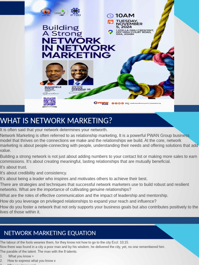 Building A Strong Network in Network Marketing | PDF | Marketing ...