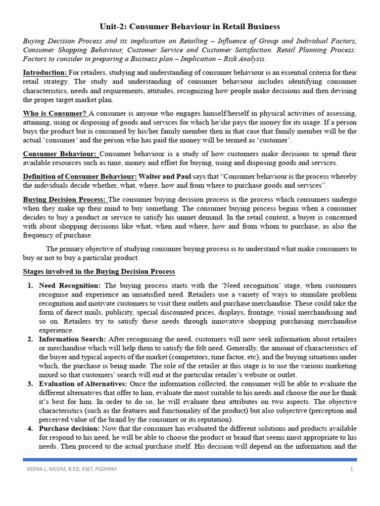 Understanding Retail Consumer Behavior | PDF | Consumer Behaviour ...