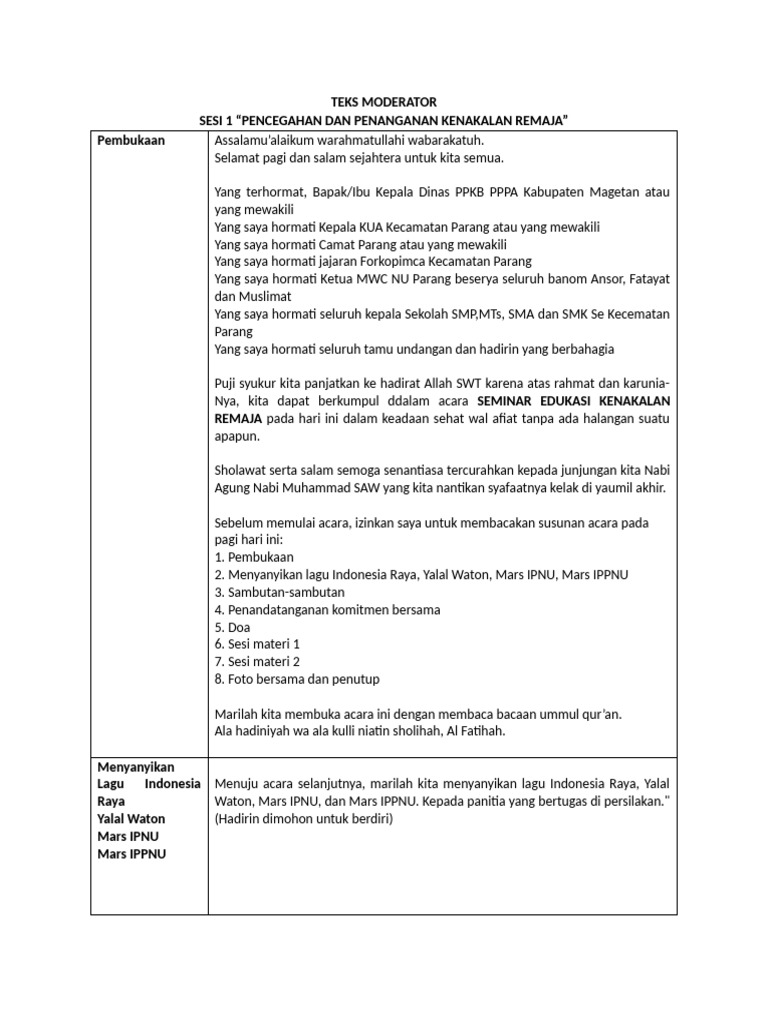 Seminar Edukasi Kenakalan Remaja | PDF