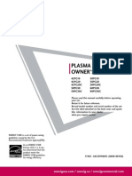 Plasma TV Owner'S Manual: 42PG10 50PG10 42PG20 50PG20 42PG20C 50PG20C 50PG30 60PG30 50PG30C 60PG30C