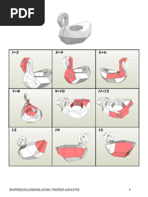 Low Poly Swan Planter Paper Crafts