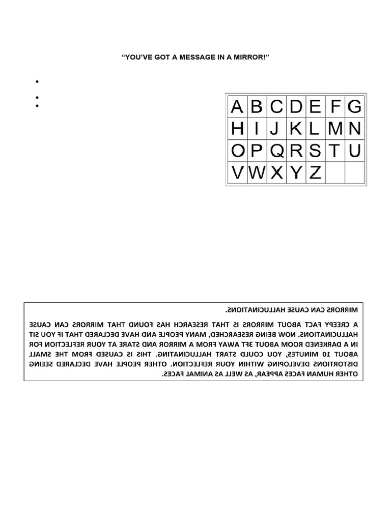 Mirror Message Activity Guide | PDF | Mirror