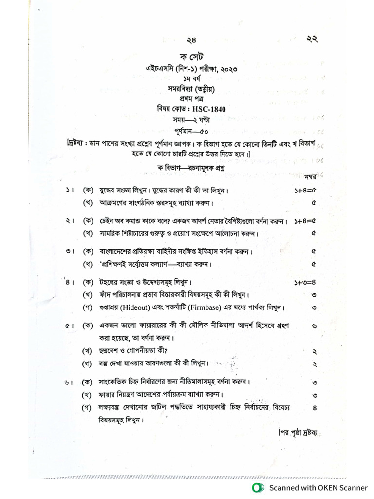 Niche 1st Year All Subject Question 2023 | PDF