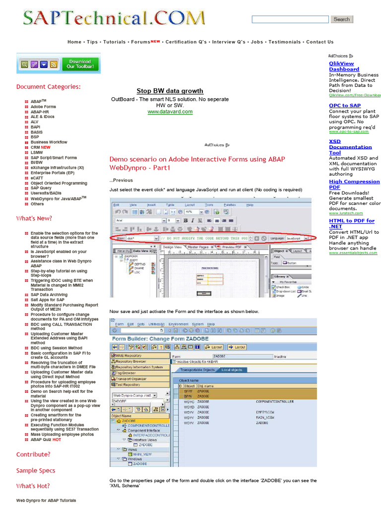 SAP Web Dynpro Tutorials and Tips | PDF | Xml | Information Technology