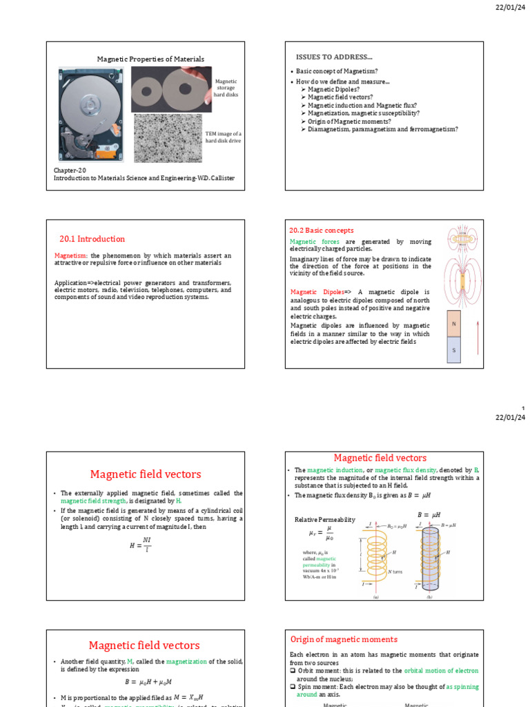 Magnetic Properties of Materials Overview | PDF | Magnetism | Magnetic ...