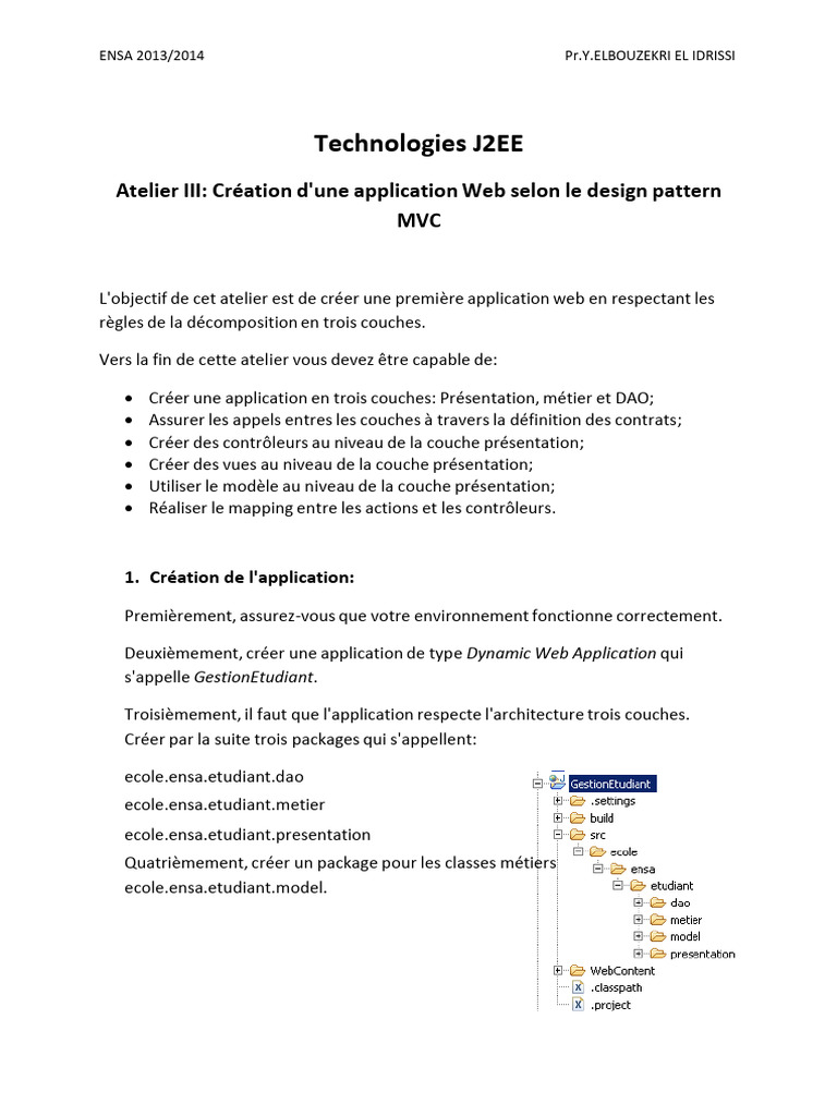 Création d'une application Web J2EE MVC | PDF | Architecture d'un ...