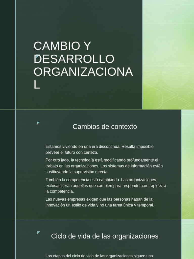 Cambio y Desarrollo Organizacional | PDF | Innovación | Liderazgo