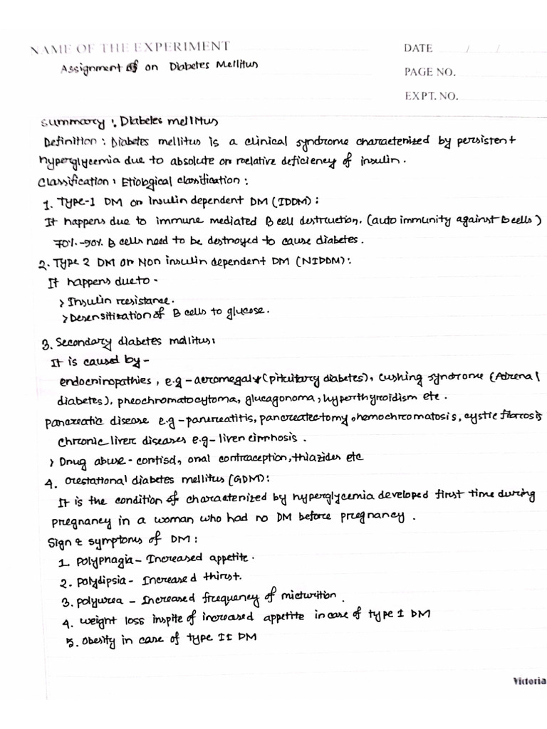 Diabetes Assignment. Titir | PDF