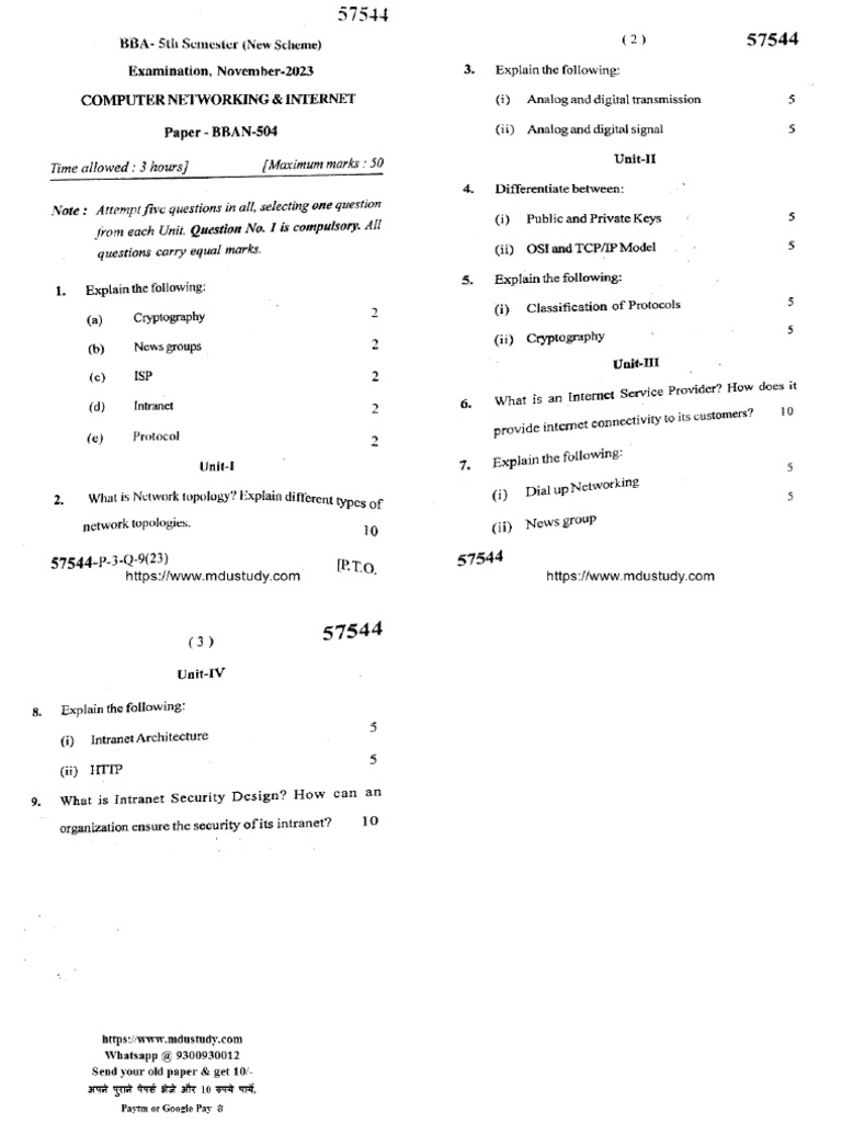 Bba 5 sem computer networking and internet 57544 nov 2023 pdf