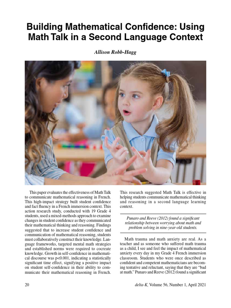 Building Math Confidence in French Class | PDF | Mathematics | Learning