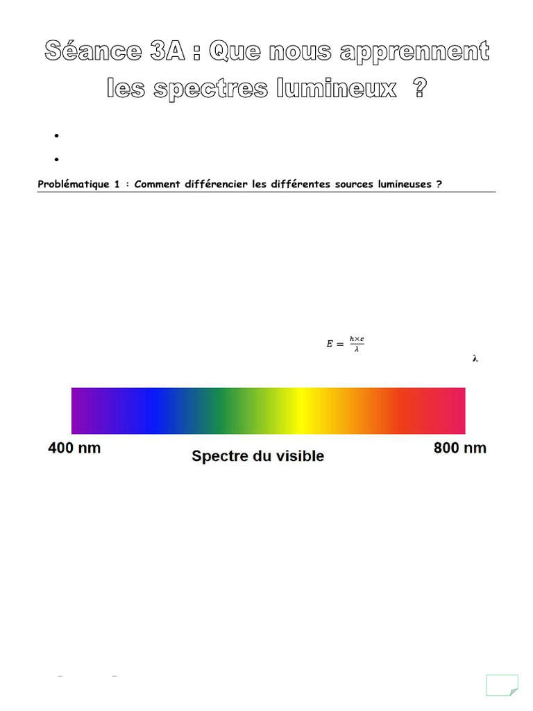 Analyse des spectres lumineux et thermiques | PDF | Lumière | Spectre ...