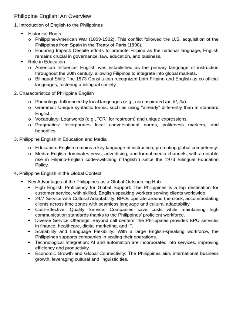 Overview of Philippine English Usage | PDF | English Language | Philippines
