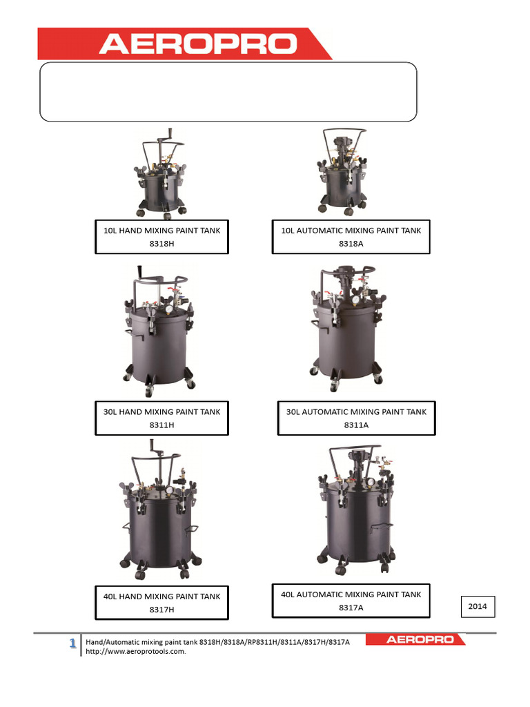 Paint Tank Operating Instructions 8318H/A | PDF | Valve | Electrical ...