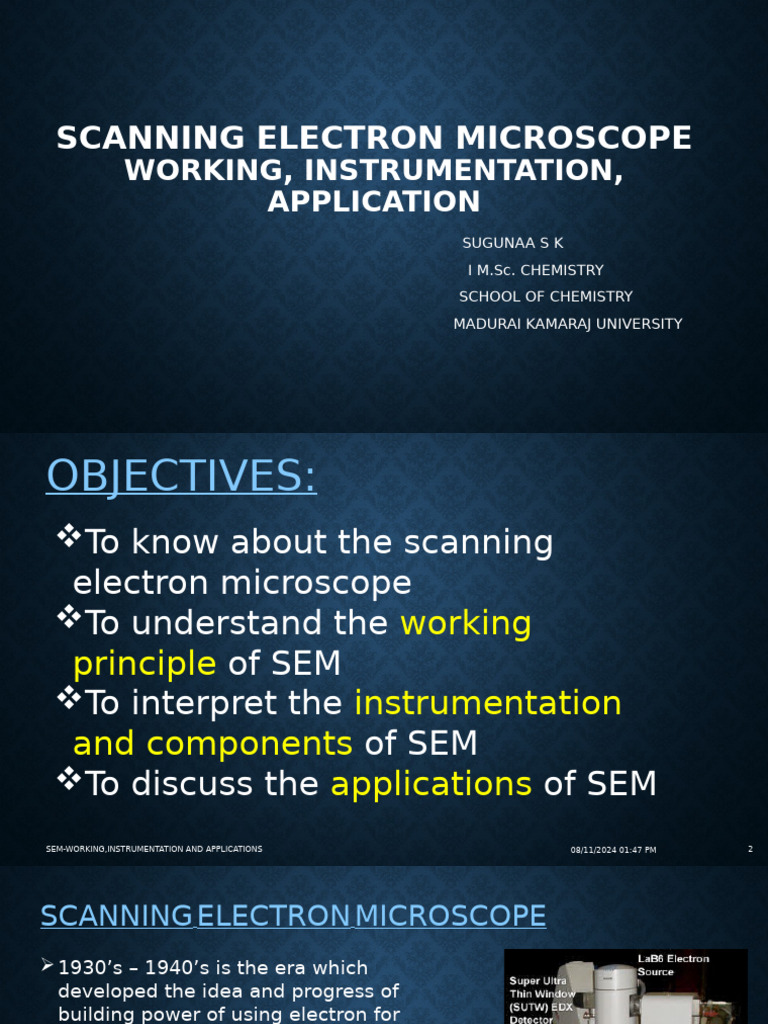 Scanning Electron Microscope Overview | PDF | Scanning Electron ...