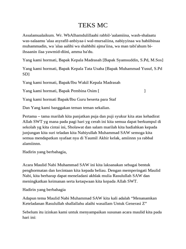 Teks MC | PDF