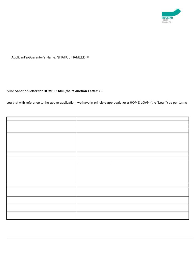 Coimbatore Home Loan Sanction Letter | PDF | Loans | Insurance