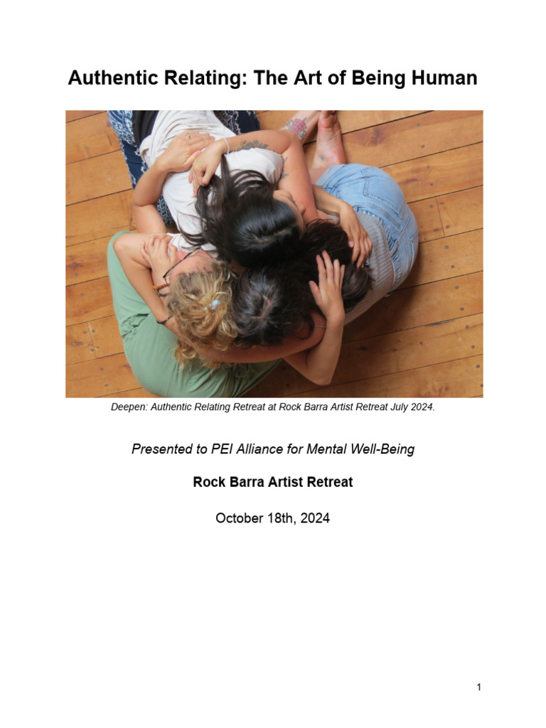 Authentic Relating Rock Barra Alliance For Mental Well Being | PDF ...