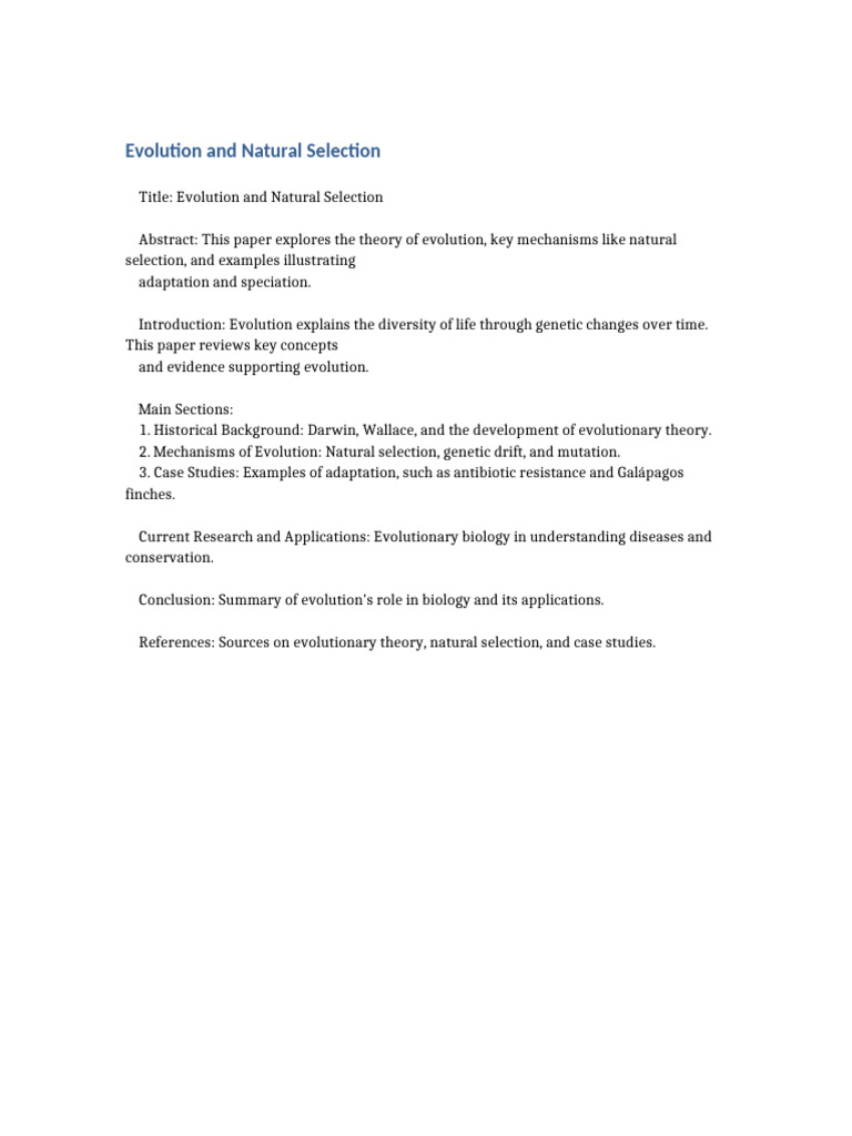 Evolution: Natural Selection & Adaptation | PDF