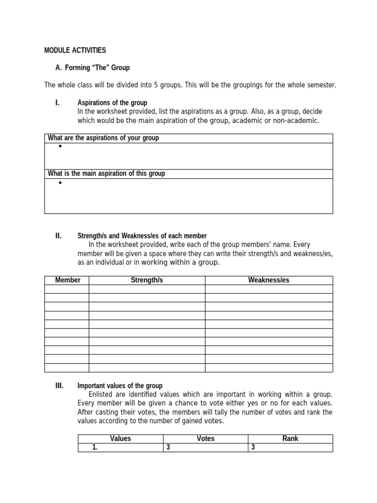 Group Formation and Activities Guide | PDF