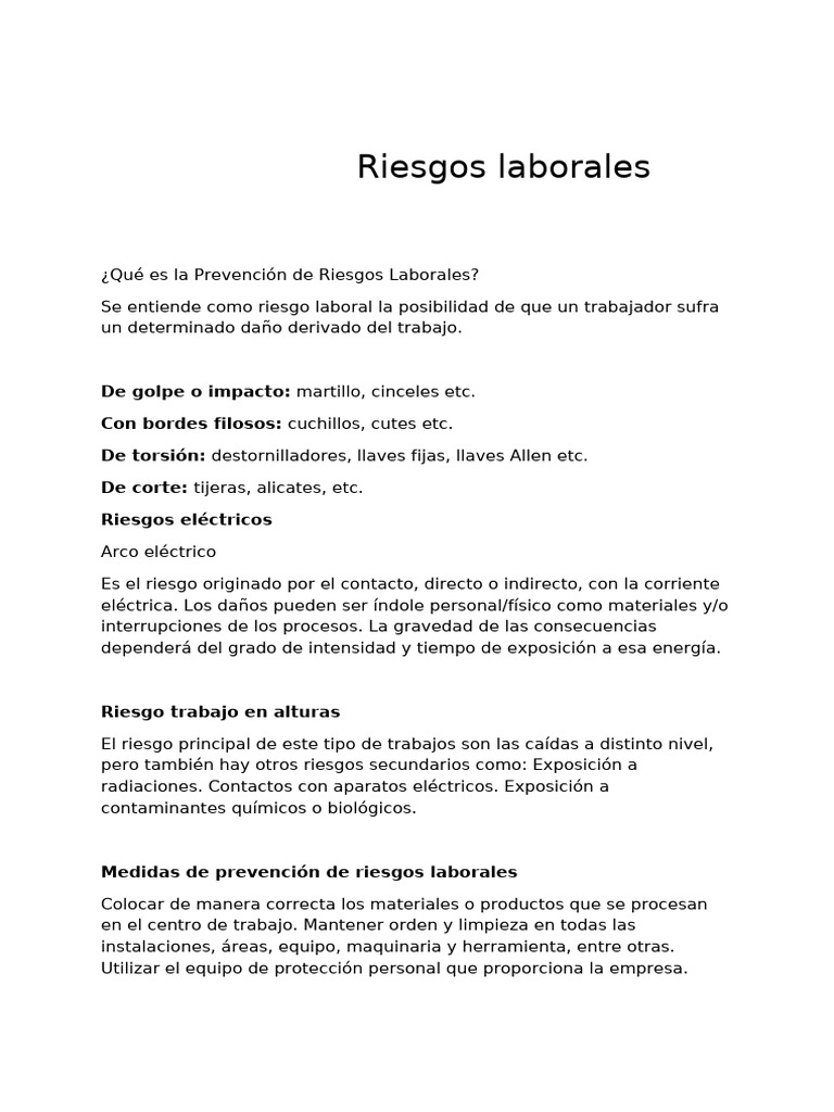 Prevención de Riesgos Laborales Esenciales | PDF | Residuos