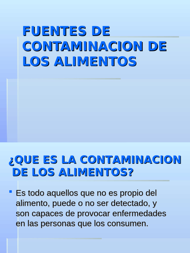 Fuentes de Contaminación Alimentaria | PDF | Alimentos | Contaminación