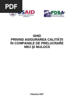 Quality Assurance for Small to Medium Size Processing Companies ROM 09