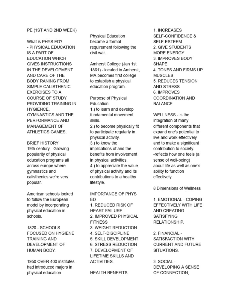 Understanding Physical Education Benefits | PDF | Physical Fitness ...