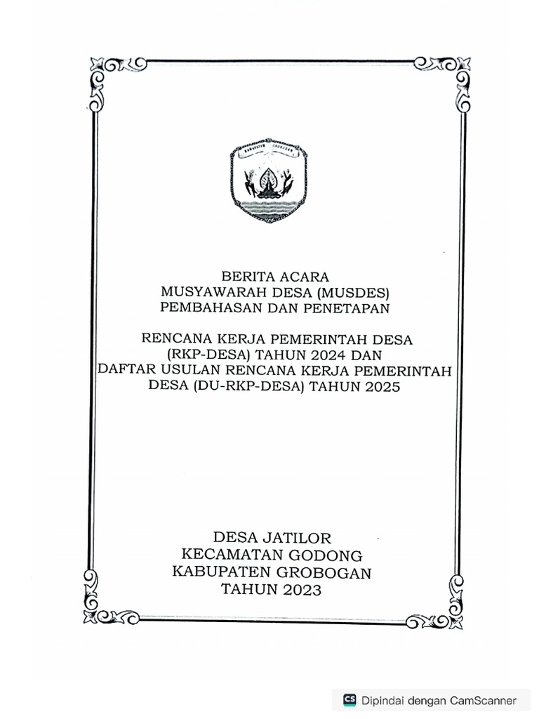 BA Musdes Penetapan RKP Desa 2024 | PDF