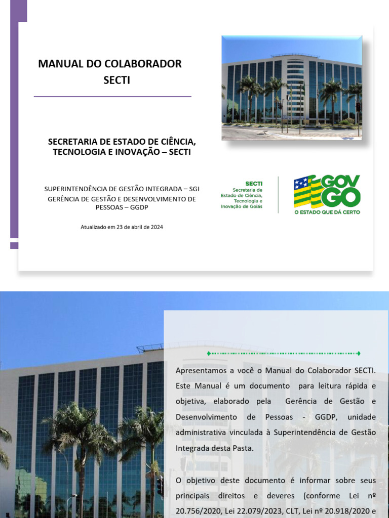 Manual do Colaborador SECTI 2024 | PDF