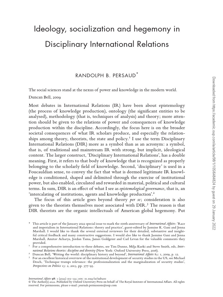 Power and Knowledge in International Relations | PDF | International ...