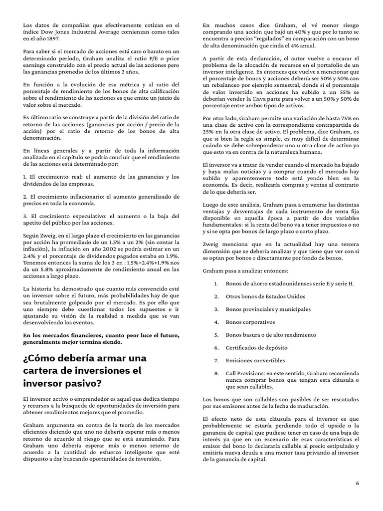 El Inversor Inteligente de Benjamin Graham Guia Completa PDF Nueva ...