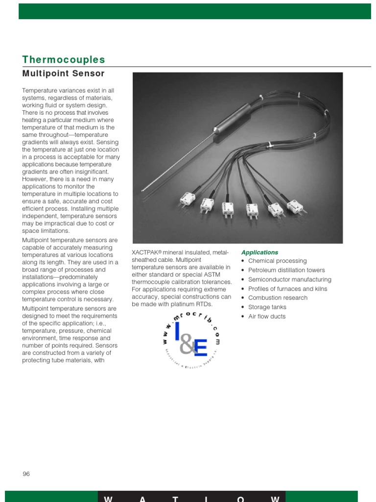 Thermocouples Mulitpoint Sensor | PDF | Thermocouple | Electrical Connector