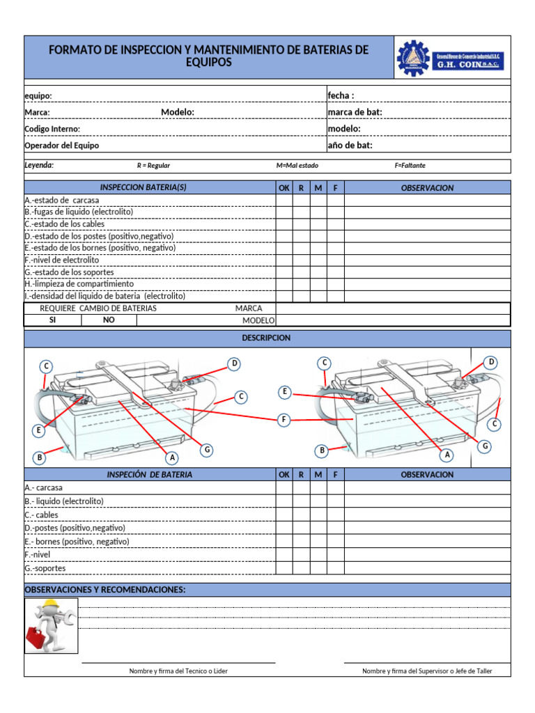 Inspección y Mantenimiento de Baterías | PDF | Electricidad