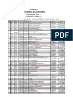 Semester 2 Biochem Timetable