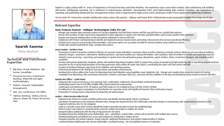 Data Analytics & Financial Services Expert | PDF | Sql | Data Analysis
