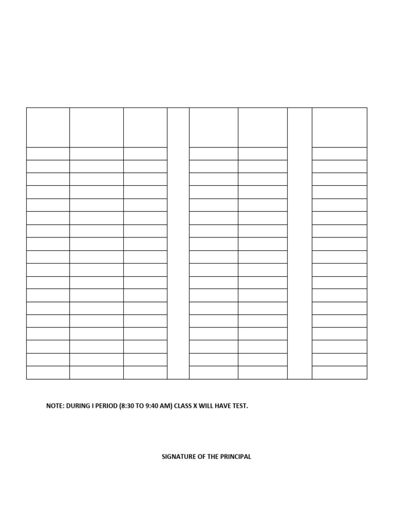 Time Table For 2024