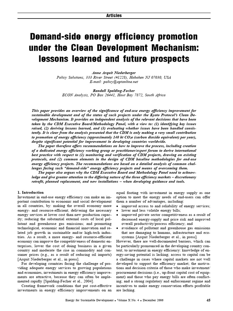 Demand Side Energy Efficiency Promotion | PDF | Clean Development ...